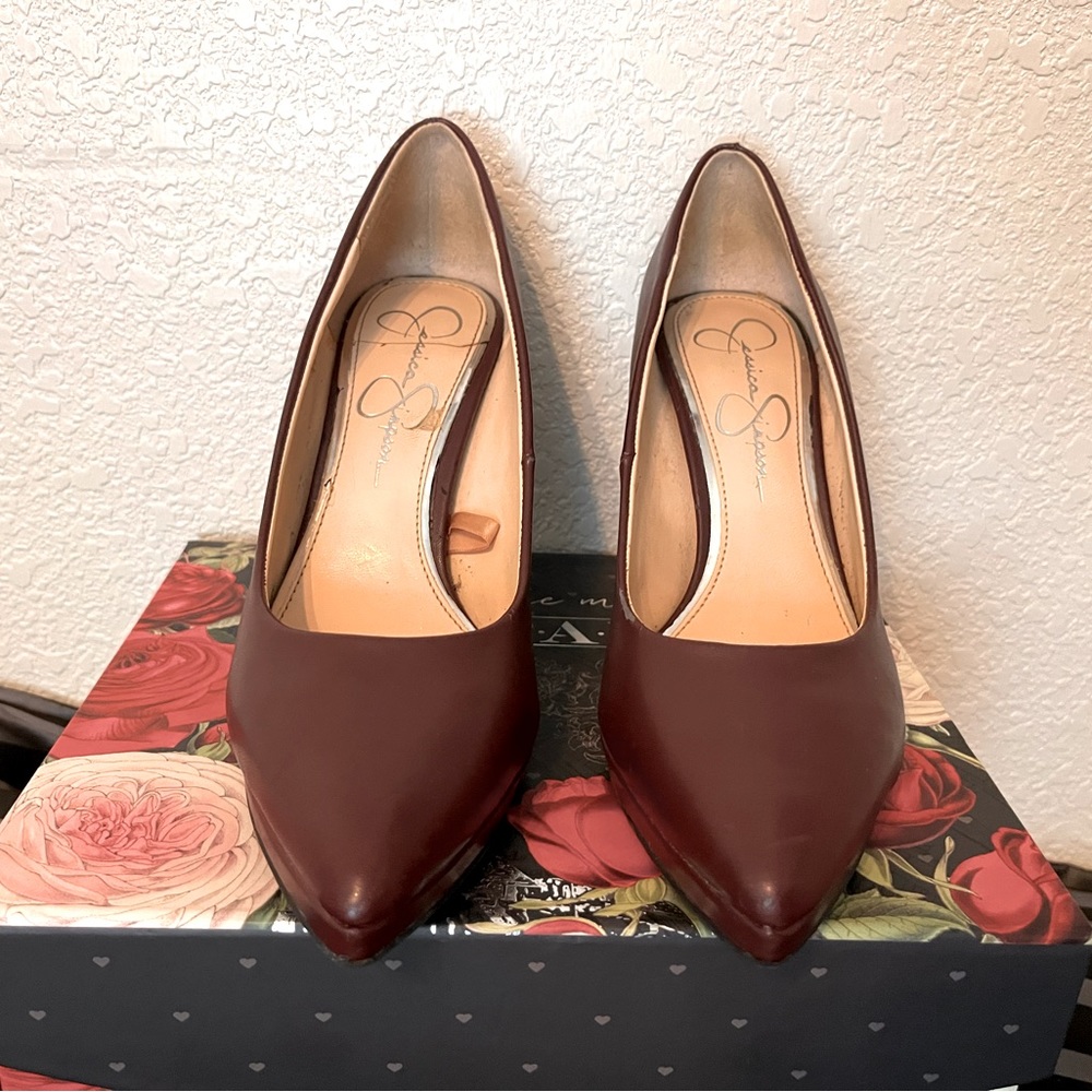 Jessica Simpson Burgundy High Heels